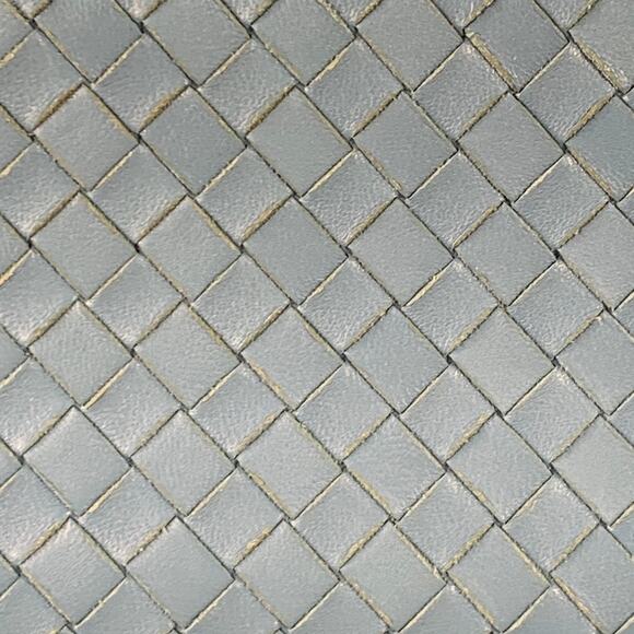 BOTTEGA VENETA Blue Woven Intrecchiato Leather Zipper Checkbook Wallet - Picture 2 of 9